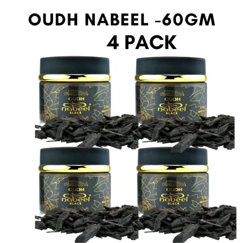 Nabeel Oudh Black Incense (Formerly Oudh Etisalbi) - 60Gms 4 Pack #TOP1