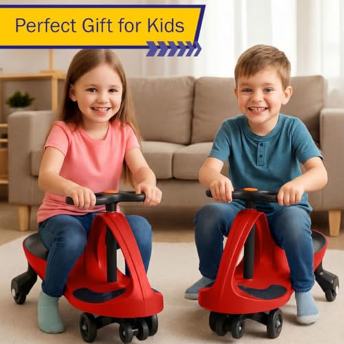 Image of Wiggle Car - Ride on Toy for Ages 3 and Up - Toddler Ride on Toys with no Batteries, Gears, or Pedals Just Twist, Wiggle, and Go by Lil' Rider (Red)