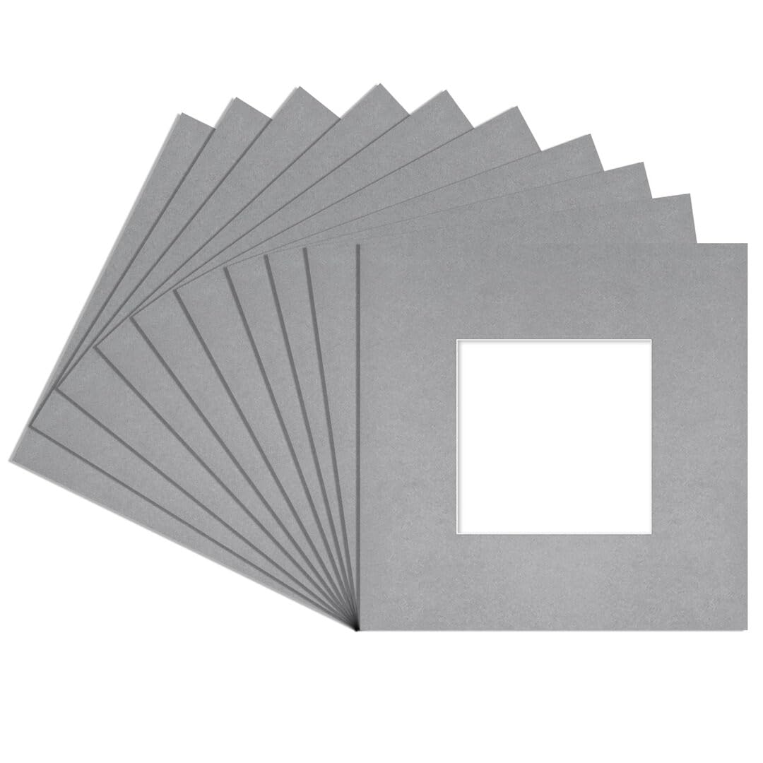 Alison Kingsgate 10X10 Silver Picture Mount - 5X5 Aperture - Pack 10