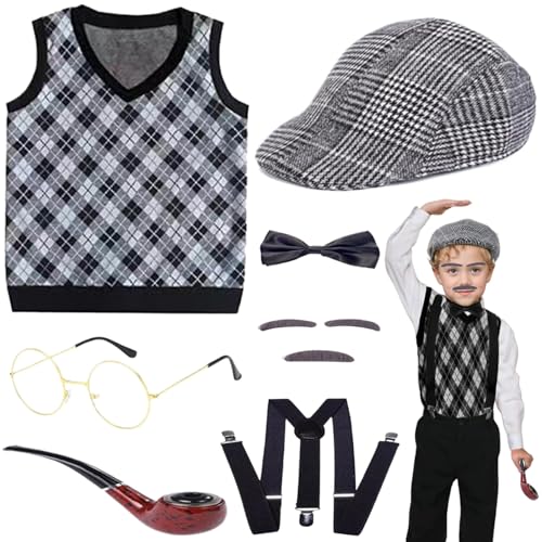 Costume de vieil homme pour enfants pour un déguisement de papi complet et rapide