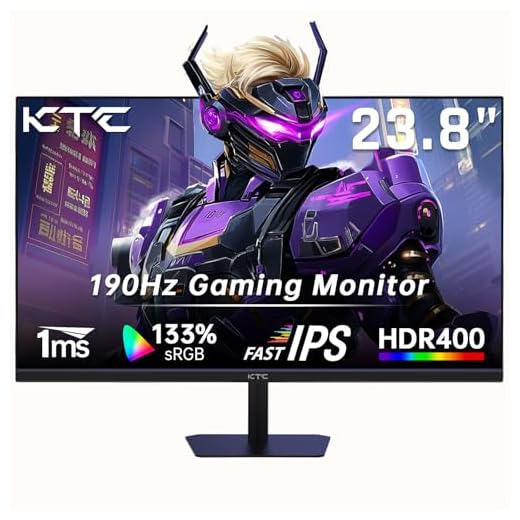 KTC 24 Inch 180Hz/190Hz Gaming Monitor, FHD PC Computer Monitor with Fast IPS Panel, HDR400, 133% sRGB, Bluelight Filter, 2 HDMI & 1 DP Port, Compatible Freesync and Wall Mountable, H24F8