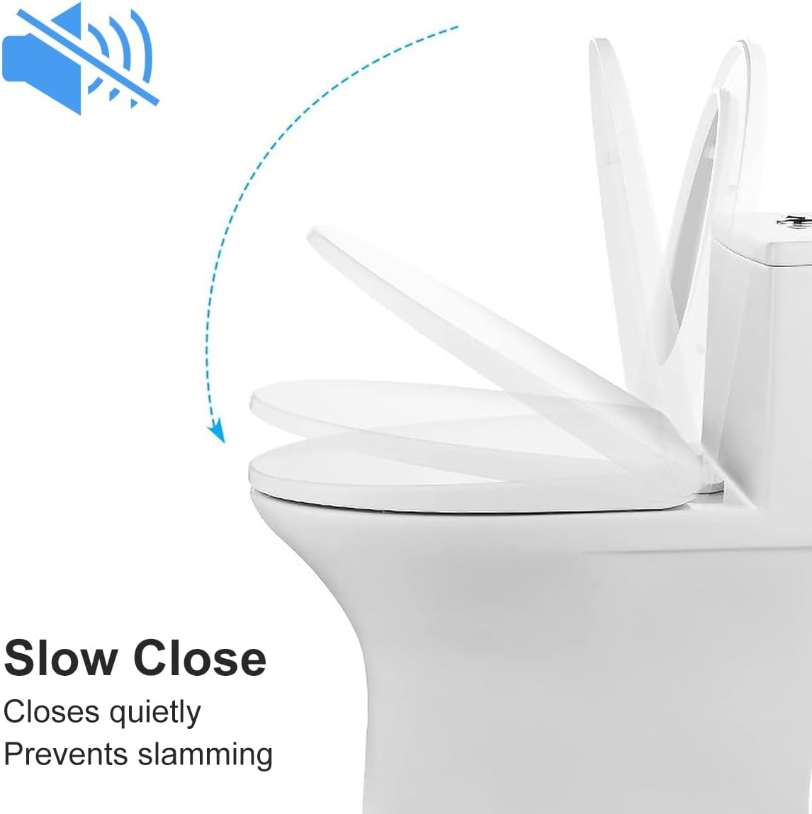 Commercial Toilet Seat Elongated, Open Front Toilet Seats Cover, Quick Release for Easy Clean, Quiet Soft Close Toilet Seat Lid (18.1 × 14.2")