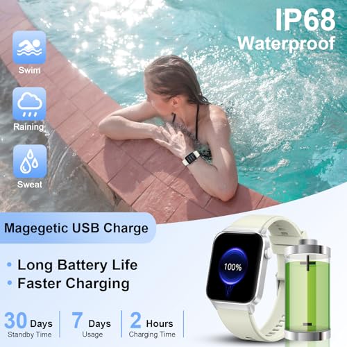 Image of Smart Watch for Women Men (Answer /Make Call), Smartwatch with Heart Rate /Sleep Monitor /Pedometer, 2026 New Fitness Watch IP68 Waterproof, 113+ Sports Modes,Activity Tracker for Android iOS-White
