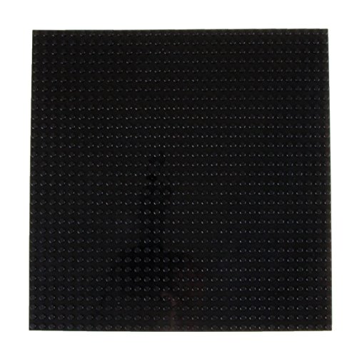 Strictly Briks Stapelbare Premium-Bauplatte - mit Allen großen Marken kompatibel - 10 x 10 (25,4 x 25,4 cm) - Schwarz