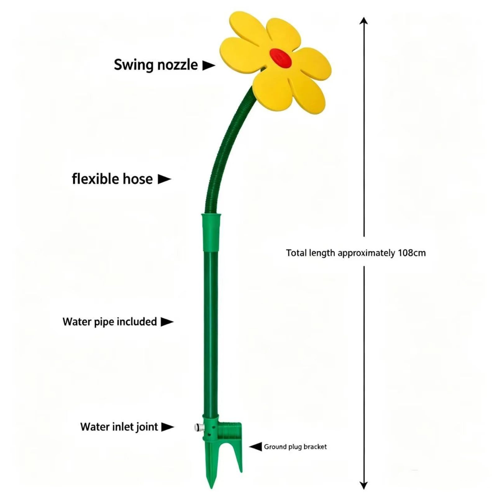 Irrigatore Crazy Daisy,360° Rotating Dancing Flower Fun Garden Sprinkler, adatto per irrigare patii, prato, giardino, idratazione e raffreddamento per cani
