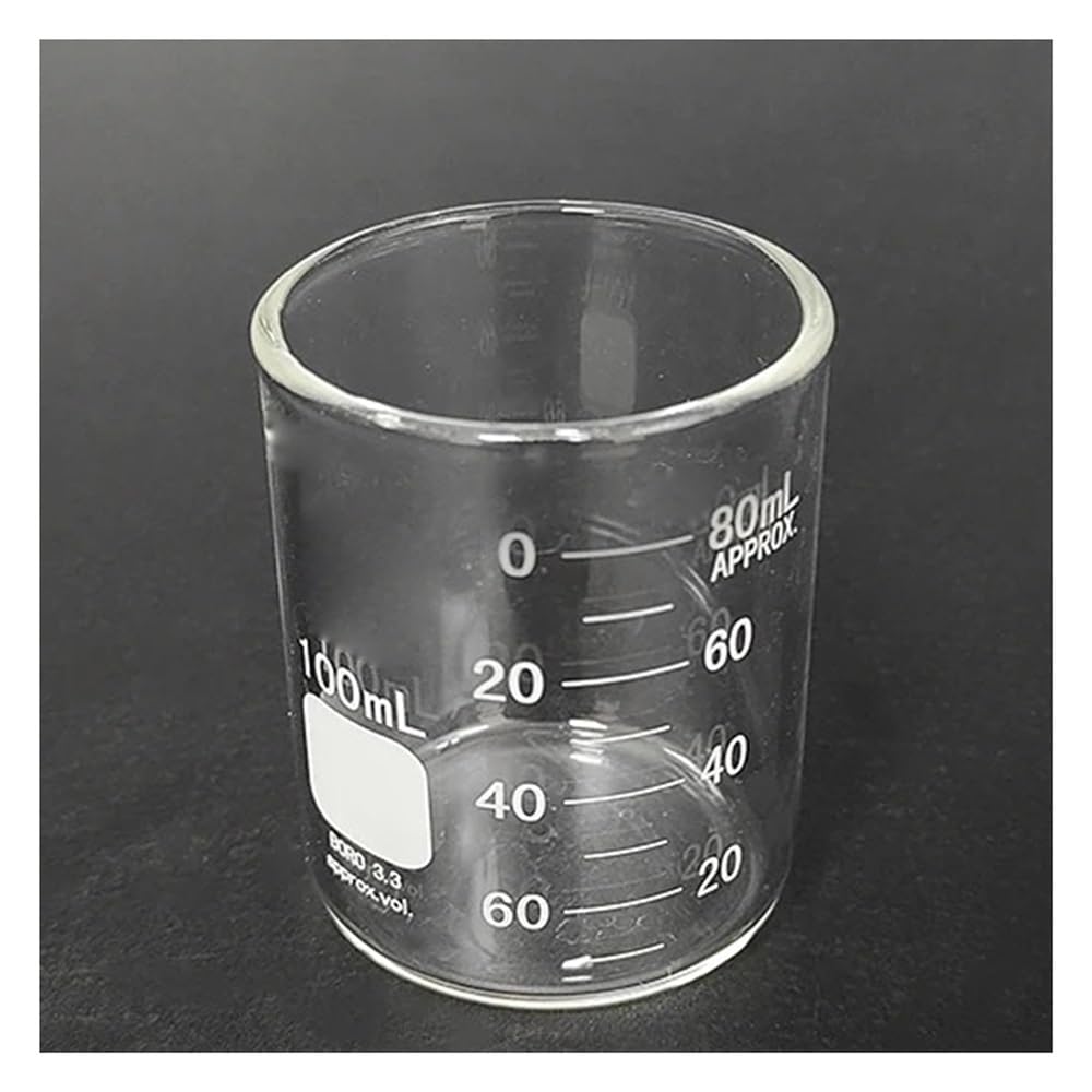 Attrezzature e forniture di laboratorio Becher a parete spessa, con scala graduata, senza beccuccio, in vetro borosilicato di forma bassa