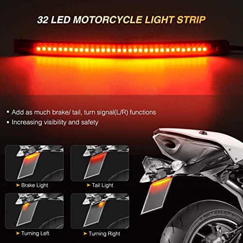 Image of Nilight 32LED 8 inch Flexible License Plate Light Strip Rear Taillight
