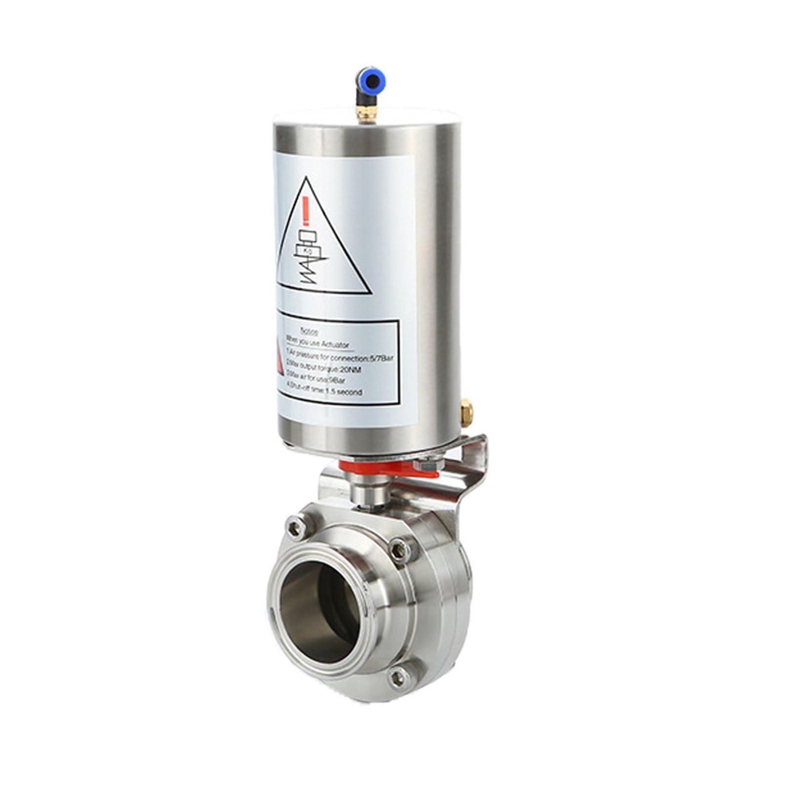 UWUKCJOKQ Pneumatic Actuator Butterfly Stainless Steel Tri Clamp Single-Acting Mechanical Equipment(Model 1-DN25)