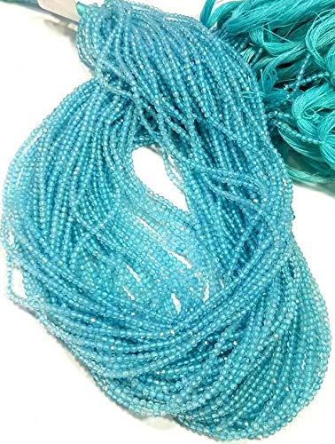 Topaze bleu perles en fil de 33 cm pour fabriquer un cadeau d'anniversaire