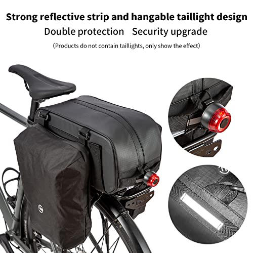 Huijukeji Bike Trunk Bag Bicycle 23.5L Storage Pannier Saddle Bag Multifuction Rear Bike Cargo Rack Bags With Reflective Strips Waterproof Travel Accessories Expandable Luggage Trunk Bag For Cycling #TOP3