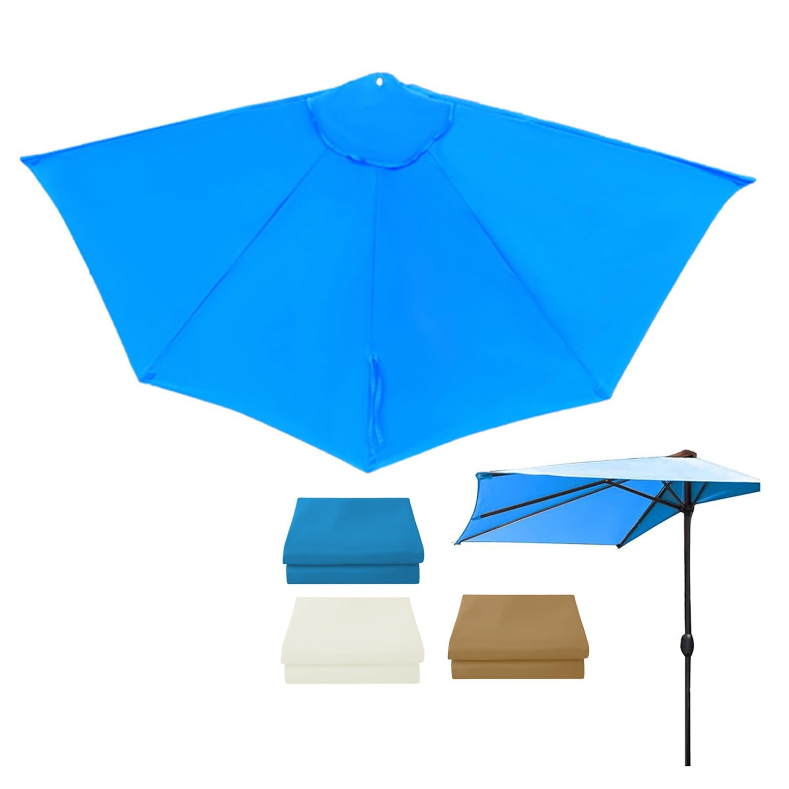 Toile de rechange pour parasol de 2,7 m, bâche de jardin en polyester imperméable extérieur
