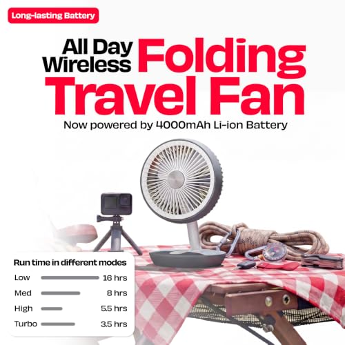 NUUK Folde V2 7-Inch Rechargeable Travel Fan Serene Grey (v2) - Image 4