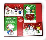 Charlie Brown And Peanuts Gang Holiday Christmas Boxed 40 Cards With Coordinating Envelopes