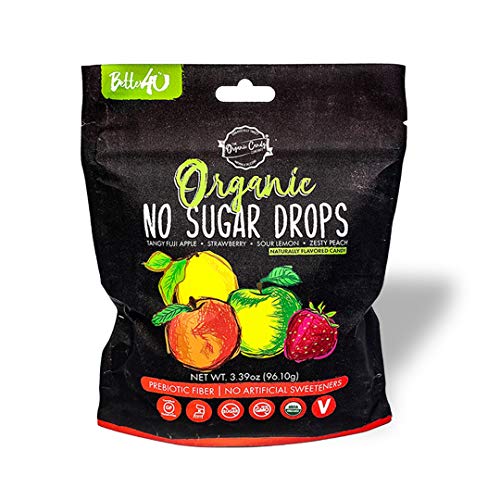 Better4Ü organic no sugar fruit drops, assorted flavors, 3.39 ou…