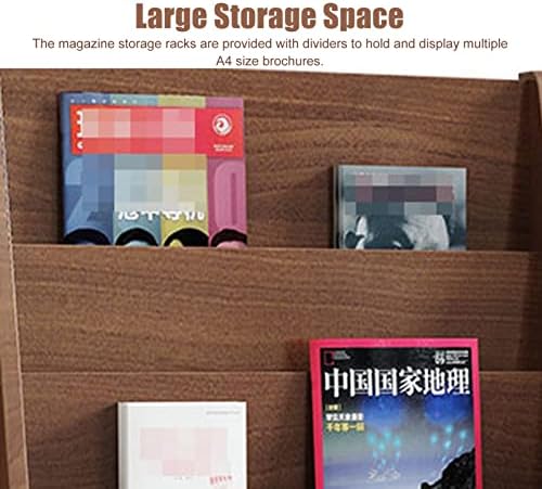 Elegant White Magazine Holder Rack for Shelves - 7-Tier Brochure Display Stand for Home & Office Decor, Stylish Brown Finish, Perfect for Organizing Magazines & Literature