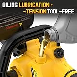 Mini Chainsaw Cordless 8 inch Compatible with Dewalt 18V 20V Battery, Brushless Auto Oiler, Portable Handheld Small Electric Chainsaw with Chain for Wood Cutting (No Battery) - Image 6