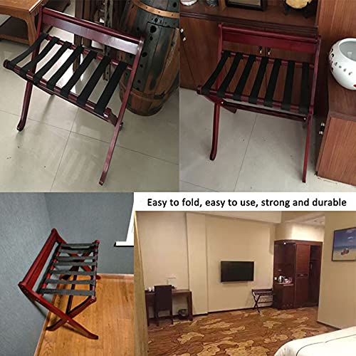 Cintre de chambre porte-bagages pliant en bois blanc résistant - 4