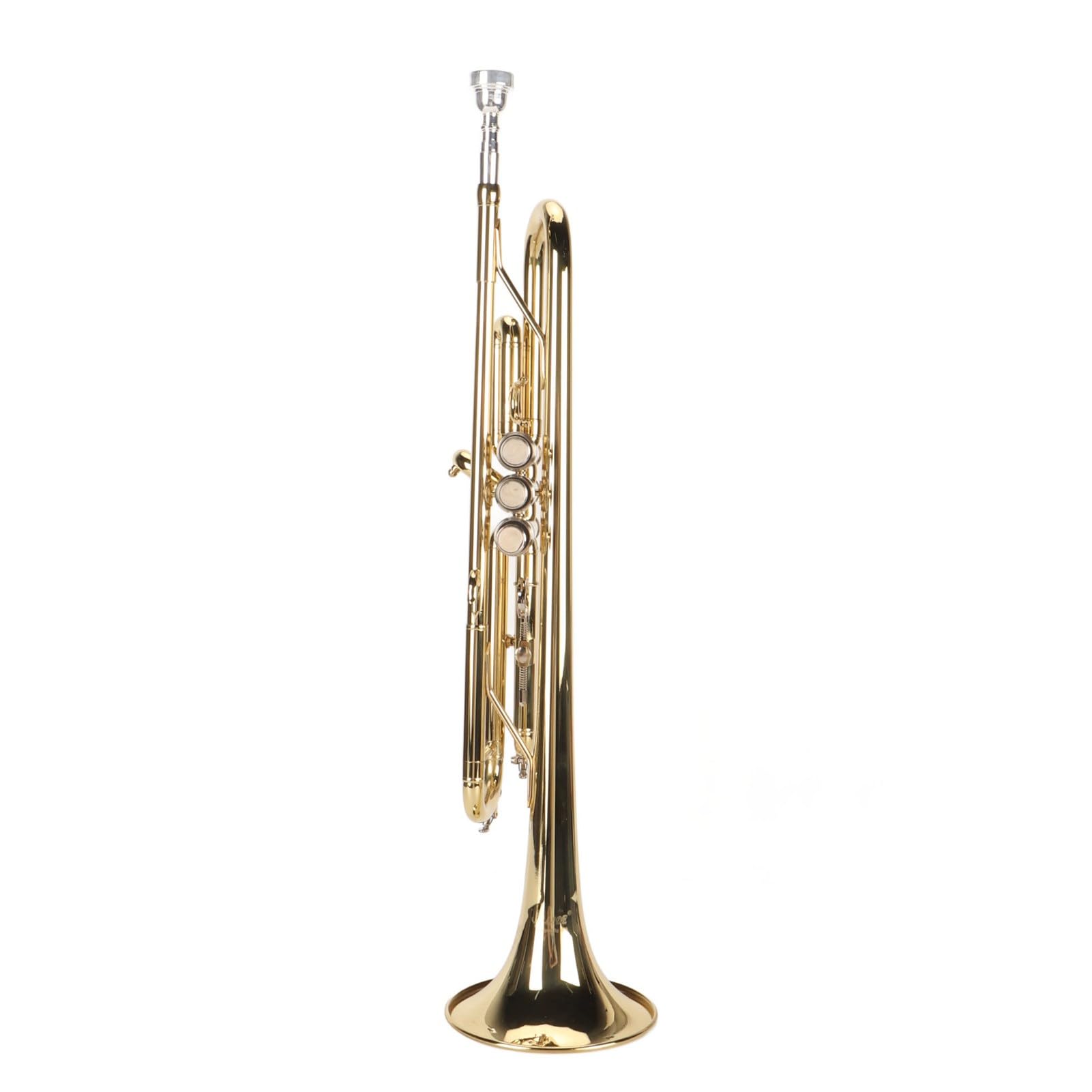 Ensemble de Trompettes en Sib, Instrument à Vent de Trompette à Touches Confortables pour les Débutants pour une Performance Quotidienne (GOLD)