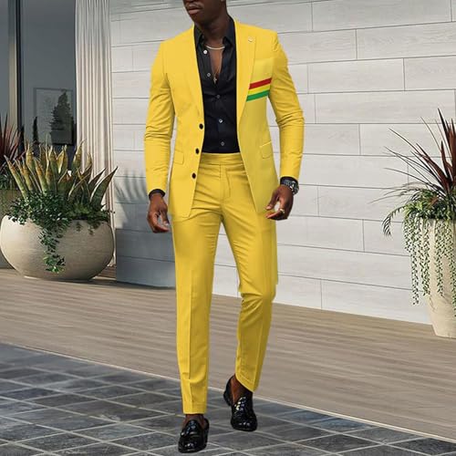 Men's 2 Piece Casual Printed Suit Set 3 Button Jacket Trousers Sets Fashion Business Meetings and Parties Suits Plus Size2