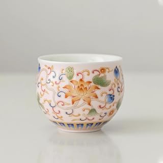 2 tazas de té de cerámica de Kung Fu de color rosa esmaltado, taza de degustación de té