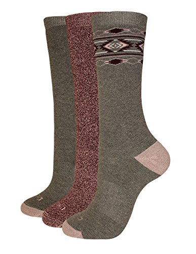 Dickies Women's Comfortable Full-Terry Cushion Crew Socks, Berry (3 Pairs), Shoe Size: 6-9