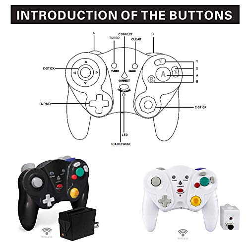 image for VTone Wireless Gamecube Controller, 2 Pieces 2.4G Wireless Classic Gam