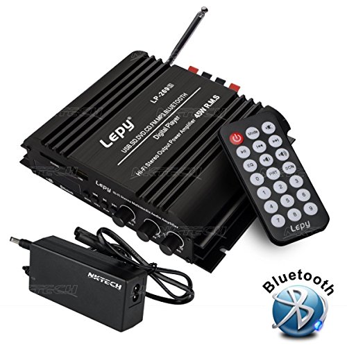 NKTECH 5A Power Supply Lepy LP-269S USB SD DVD CD FM MP3 Hi-Fi Bluetooth Wireless 4 Chaînes 45W RMS Digital Stéréo Mulitimdia Audio Amplificateur Player et Télécommande