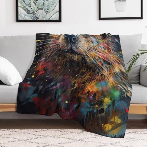 Manta de nutria manta de sofá de franela manta de forro polar suave para cama de 130 x 150 cm 3