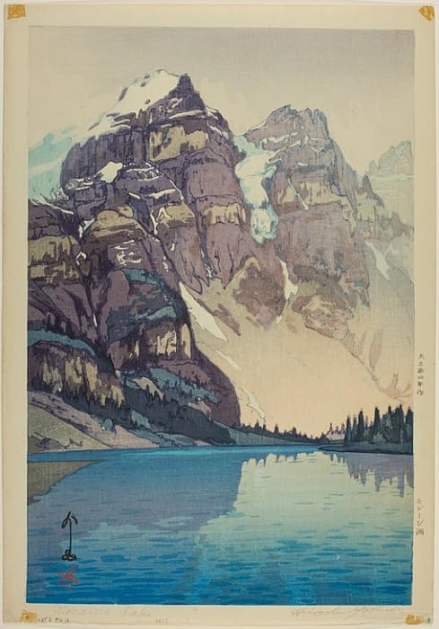 Pintura del Lago Moraine de Yoshida Hiroshi, lienzo decorativo 60x90cm para un hogar en paz