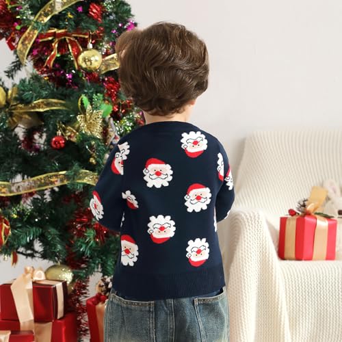 Toddler Boy Girl Christmas Sweater Kids Knit Santa Claus Pullover Sweaters Unisex Winter Long Sleeve Outfits 18M-6T3