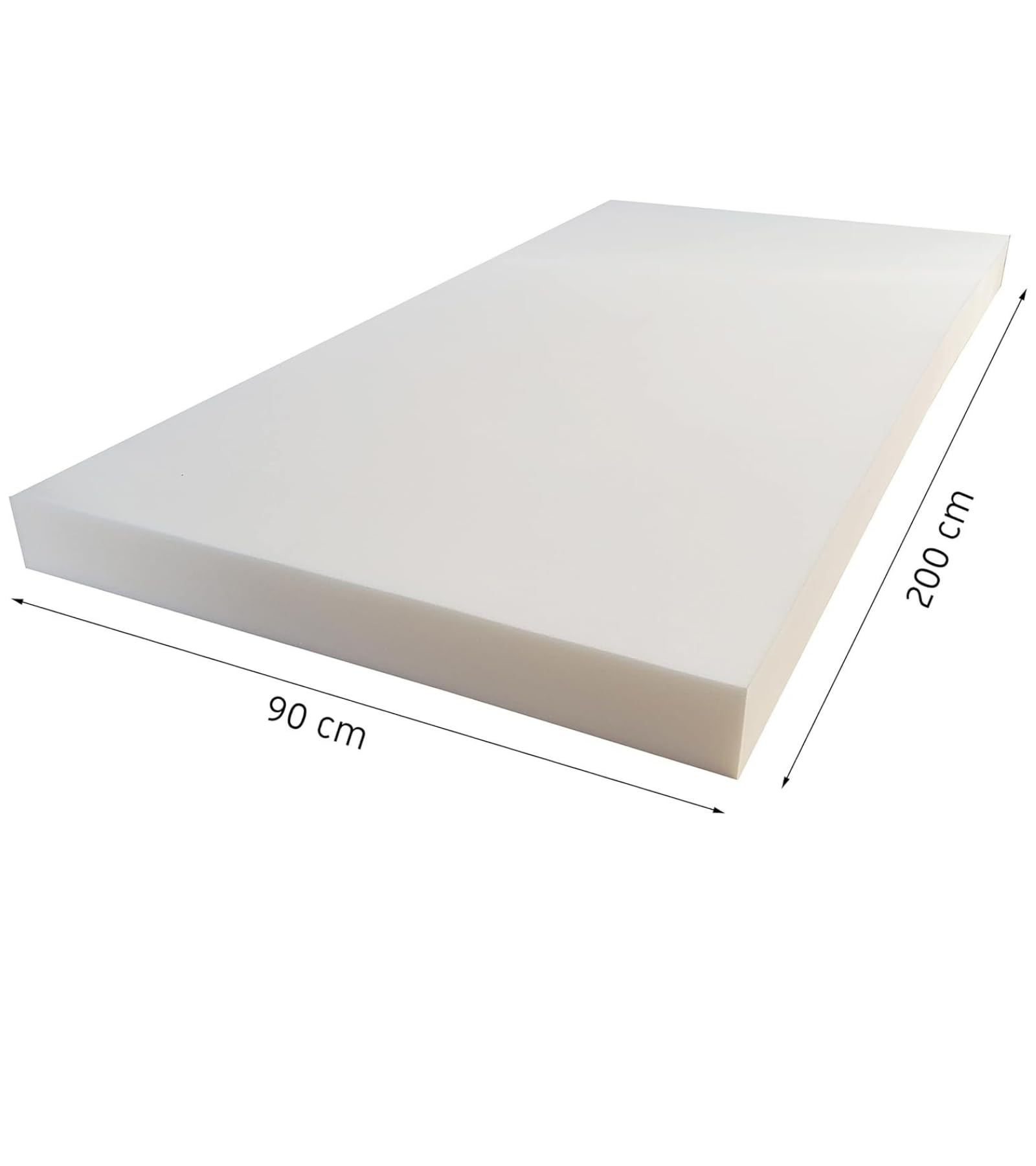 All4All Gommapiuma per Imbottitura - Materasso - Spugna per Divani, Divani Seduta- Alta Densità - 90x200x10 - D25/44