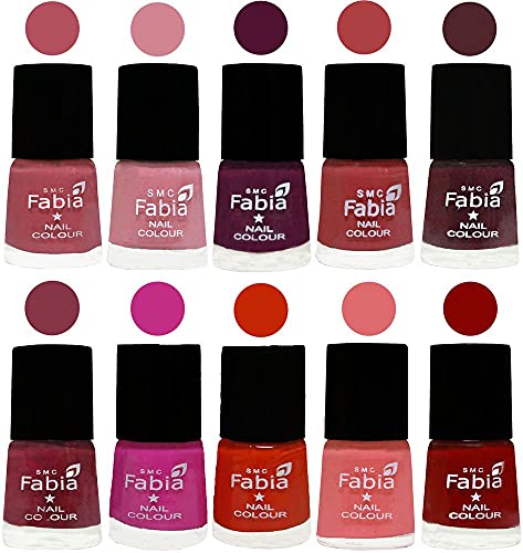 Image of ALL IN ONE (PACK OF 10), Long Lasting Glossy Nail Polish, 6 ml Each, All Vibrant Colours,02170