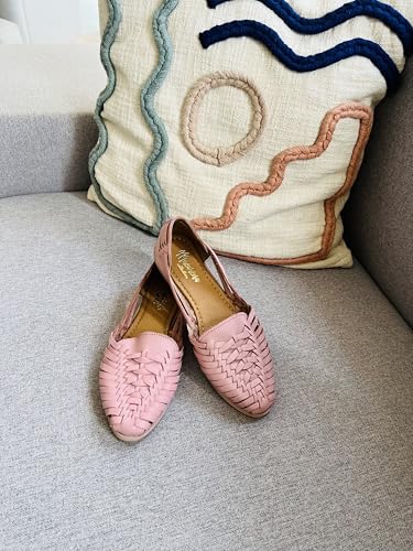 Image of Macarena Collection Leather Sandals for Women | Handmade Mexican Huarache | Woven Slip-On Shoes with Cushioned Insole | Artisan Crafted Genuine Leather