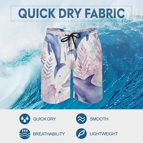 Men's Swim Trunks Quick Dry Board Shorts with Pockets Beach Shorts Seaweed in The Sea Bathing Suits for Men3