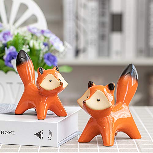 Amazon.com: YANGMEI 2pcs Ceramic Fox Figurines Home Decor Animal