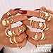 KISS WIFE Gold Silver Black Kunckle Rings Set for Women , Dainty Simple Trendy Cute Stackable Finger Rings Pack, Perfect for Stacking Layering on Thumb and Knuckle, Mixed Size, Jewelry Gift (Gold-Enameled 1)