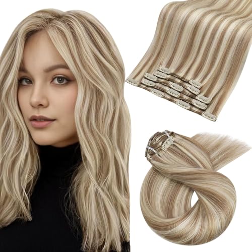 Moresoo Clip in Extensions Echthaar Haarverlängerung Echthaar Extensions Clip