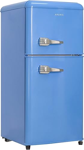 Anukis Refrigerador compacto con congelador mini refrigerador de 35 pies cúbicos de 2 puertas para apartamento dormitorio oficina familia sótano