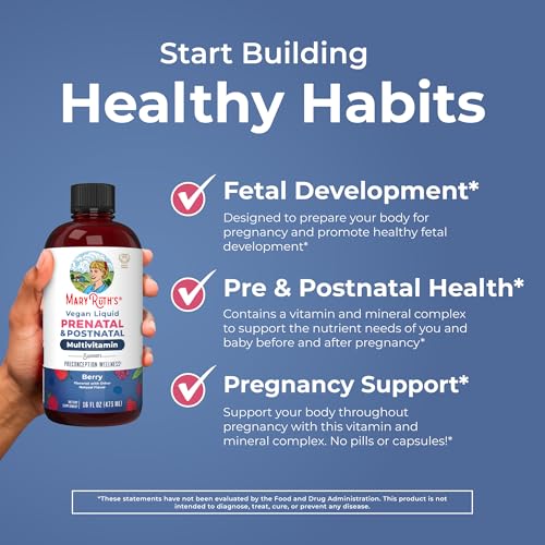 Image of MARYRUTH'S Postnatal & Prenatal Liquid Multivitamin for Women, 16 oz, Vegan | Selenium, Folate, Healthy Fetal Development, Vegan, Non-GMO
