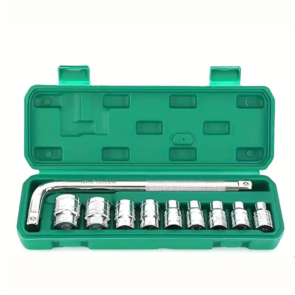 NewShark 10-Piece Socket Ratchet Wrench Set, Metric Mechanical Tool Kit with Durable Metal Construction – No Assembly Required– Includes Convenient Green Storage Case for Household & Car Repair (B0D7CFXQHW) Amazon Price History, Amazon Price Tracker