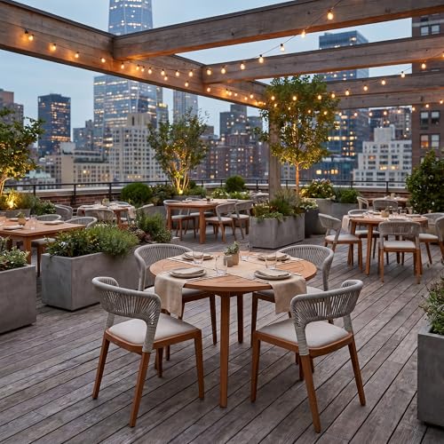 Image of PURPLE LEAF Outdoor Patio Dining Chair 2 with Built-in Cushions Deep Teak