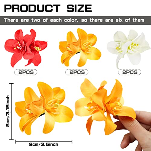 Anronch 6 Pcs Artificial Flower Hair Clip, Bohemian Flower Hairpin Hawaiian Hibiscus Plumeria Hairpin For Seaside Holiday, Bridal Hair Accessories Bobby Pins Headwear For Woman Girl Lady Kids #TOP1