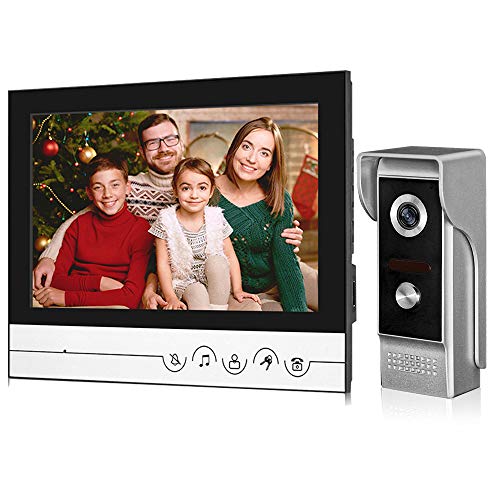 uoweky Système d'Interphone vidéo TFT LCD 9 '' Vision Nocturne Infrarouge 700TVL pour Caméra Vidéo Affichage Clair 9 Pouces + Caméra étanche en Métal (1 camera 1 monitor) Cover
