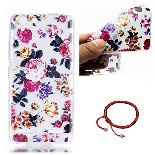GOCDLJ Funda para Lenovo K5 TPU Silicona Transparent Lenovo K5 Plus Carcasa Ultra Delgado Fino y Resistente a Caidas Case Teléfono Caso Cover Diseño Flores de Colores
