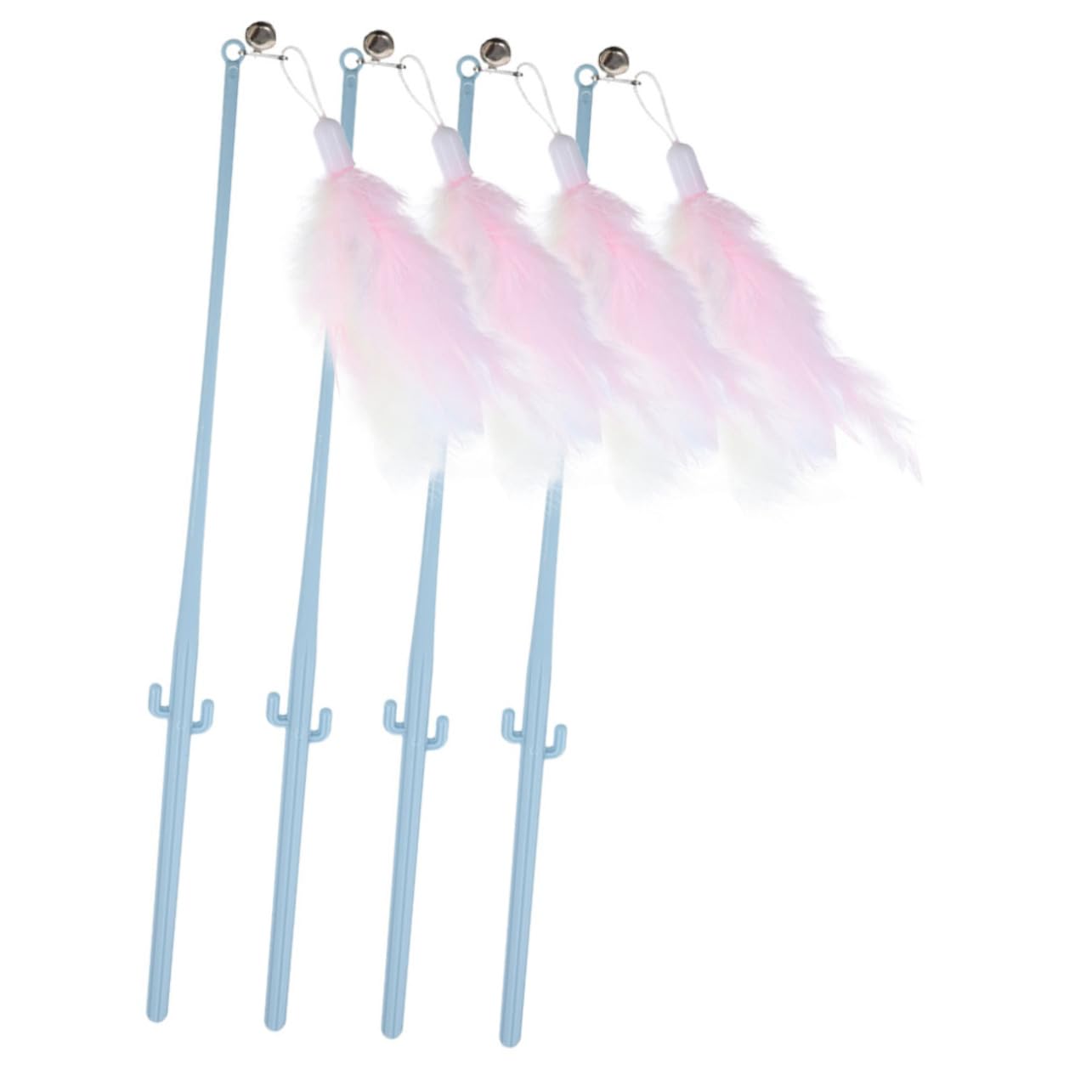 Yardwe 16pièces Jouets Plume pour Canne à Teaser avec Poignée Cactus Et Cloche pour Kittens Et Intérieur