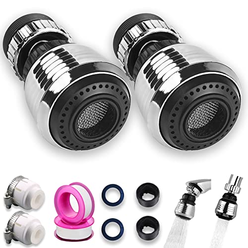 ProsXinty 2 Piezas Aireador de Grifo de 360 Grados, Grifo Anti-Salpicadura Filtro Grifo Cocina Dos Modos de Salida de Agua Ahorro de Agua de Presión de Aumento, para Conectar el Grifo Cover