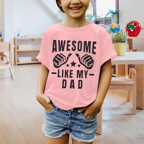 Image of Awesome Like My Daughter Shirt: Dad Shirts Men Fathers Day Tshirt Dad Birthday Gift Short Sleeve Tee Top