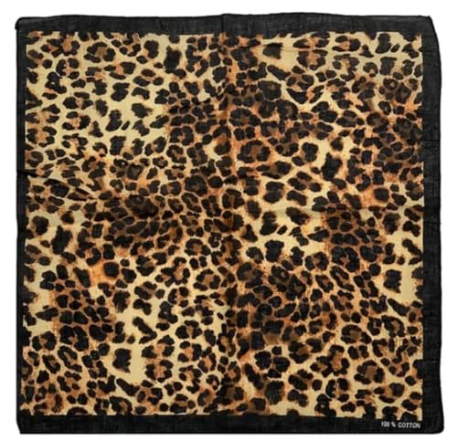 Unisex Brown Leopard Print 100% Cotton Bandana Head Neck Scarf 53 x 53cm