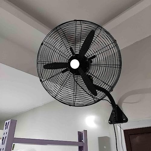 Aioneer Ventilador De Pared Industrial para Exteriores, Ventilador De Pared para El Hogar, Oscilante De 120°, Silencioso, De Bajo Consumo, para Dormitorio, Hogar, Cocina, Tienda,-Black-68cm/27in