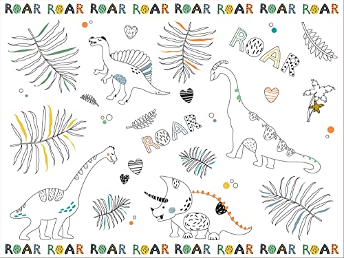 Folat 68338 Tischsets Malvorlagen Dino Roars - 6 StĂĽck